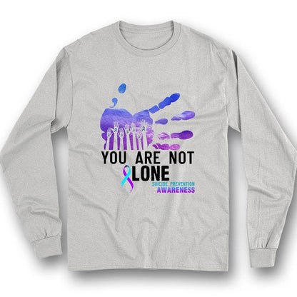 No estás solo, camiseta con punto y coma en el mes de concientización sobre la prevención del suicidio