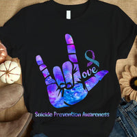 Love, Ribbon Hand, Suicide Prevention Awareness Month Shirt