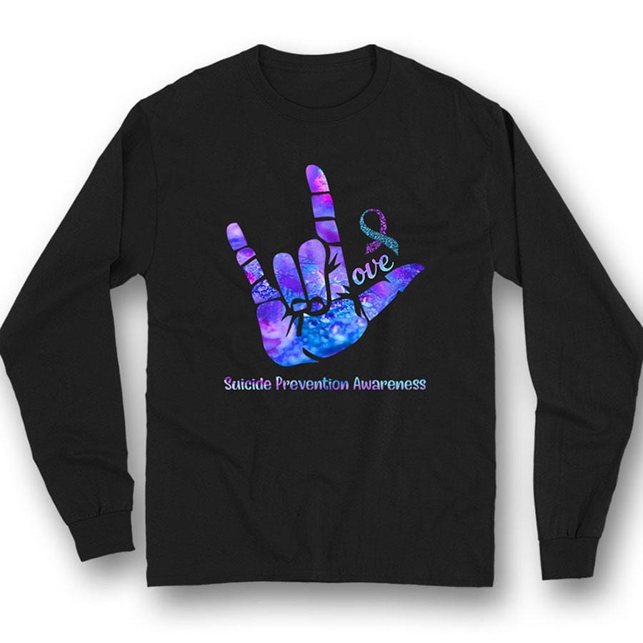 Love, Ribbon Hand, Suicide Prevention Awareness Month Shirt