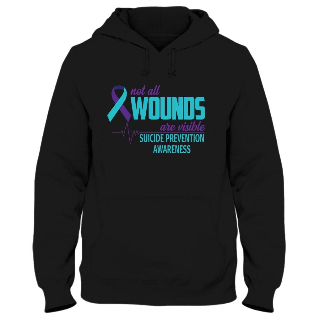 Not All Wounds Are Visible, Suicide Prevention Awareness Shirt, Ribbon Heartbeat