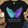 You Are Not Alone, Ribbon Wings, Suicide Prevention Awareness Shirt