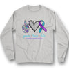 Peace Love Life, Suicide Prevention Awareness Support Shirt, Ribbon Heart