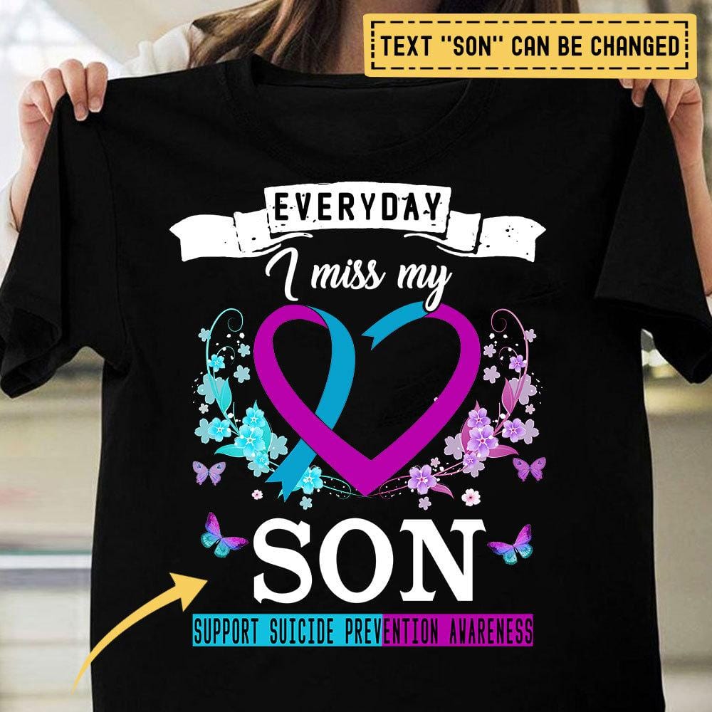 Personalized Suicide Awareness Shirts Everyday I Miss My Son