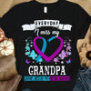Everyday I Miss Grandpa, Suicide Prevention Awareness Shirt, Ribbon Heart Flower
