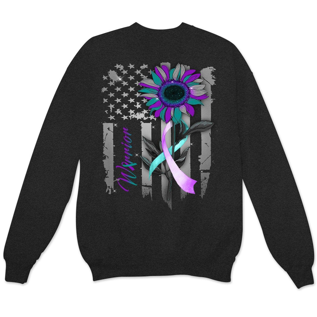 Sudadera con capucha y estampado de girasol con la bandera estadounidense para prevenir el suicidio
