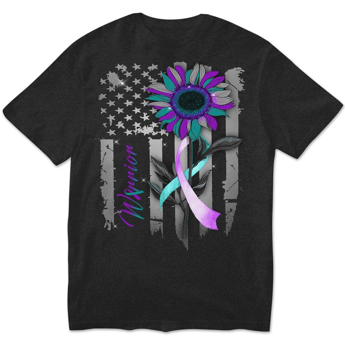 Sudadera con capucha y estampado de girasol con la bandera estadounidense para prevenir el suicidio
