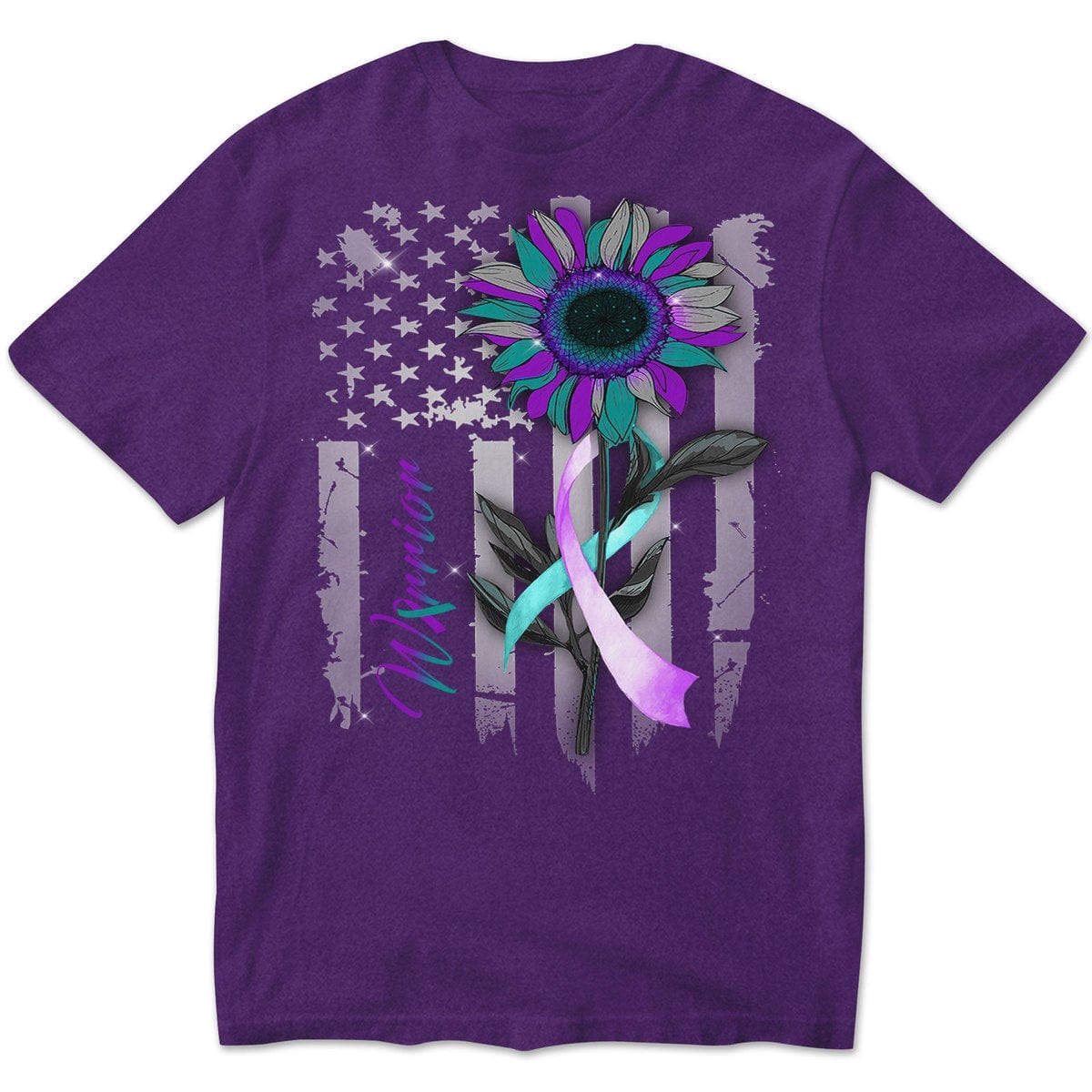 Sudadera con capucha y estampado de girasol con la bandera estadounidense para prevenir el suicidio