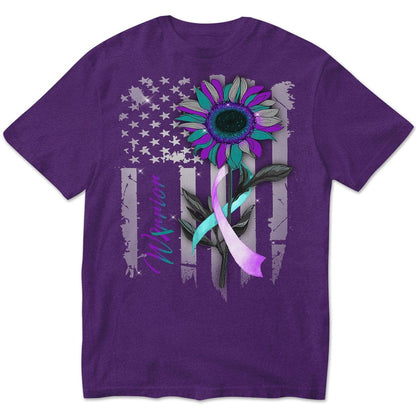 Sudadera con capucha y estampado de girasol con la bandera estadounidense para prevenir el suicidio