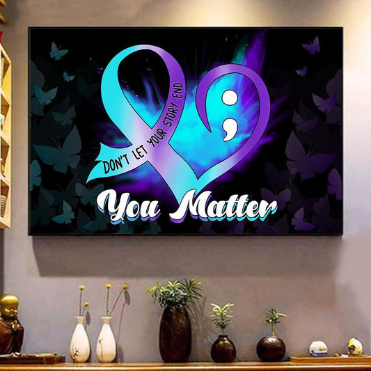 You Matter, Ribbon Heart, Póster de concientización sobre la prevención del suicidio, Lienzo, Impresión artística para pared