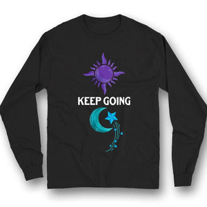 Camisetas de concienciación sobre el suicidio Sigue adelante Luna y sol