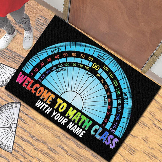 Felpudo personalizado para profesores, bienvenidos a la clase de matemáticas
