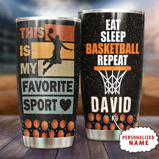 Este es mi vaso de baloncesto personalizado de deporte favorito