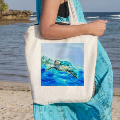 Sea Turtle Swimming In The Ocean Tote Bag