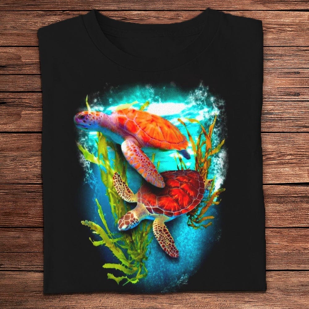 Camisetas de pareja de tortugas marinas