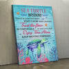 Sea Turtle Wisdom Stay Calm Trust The Flow Enjoy Time Alone Poster, Canvas
