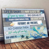 Life Is Short So Live It Love Is Rare So Grab It Turtle Poster, Canvas