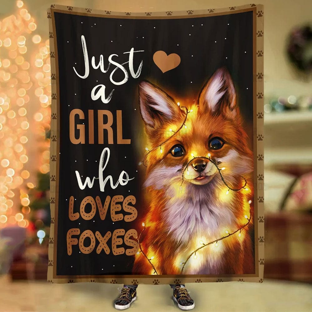 Just A Girl Who Loves Foxes Fox Fleece & Sherpa Blanket