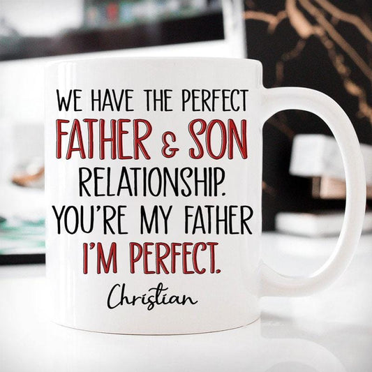 Taza personalizada para el Día del Padre con la relación perfecta entre padre e hijo
