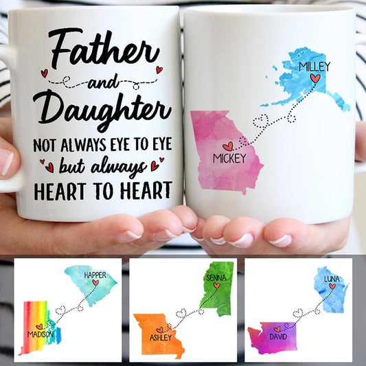 Taza personalizada para el Día del Padre con la frase Padre e hija a distancia