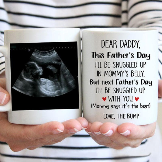 Taza personalizada con el mensaje "Feliz primer día del padre"