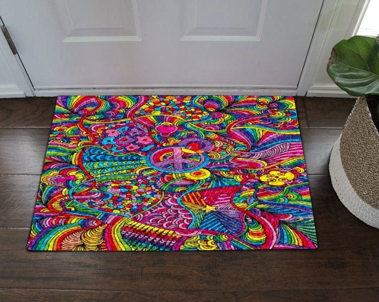Hippie Colorful Hippie Doormat