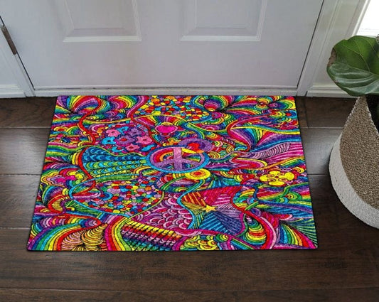 Hippie Colorful Hippie Doormat