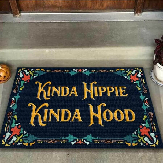 Kinda Hippie Kinda Hood  Hippie Doormat