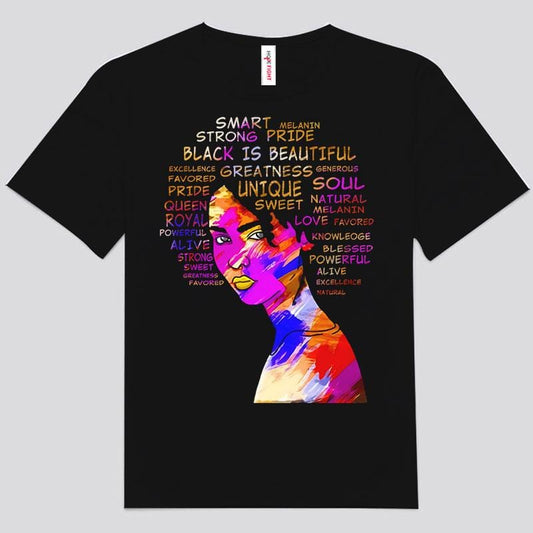 Camisetas afroamericanas de mujer negra hermosa