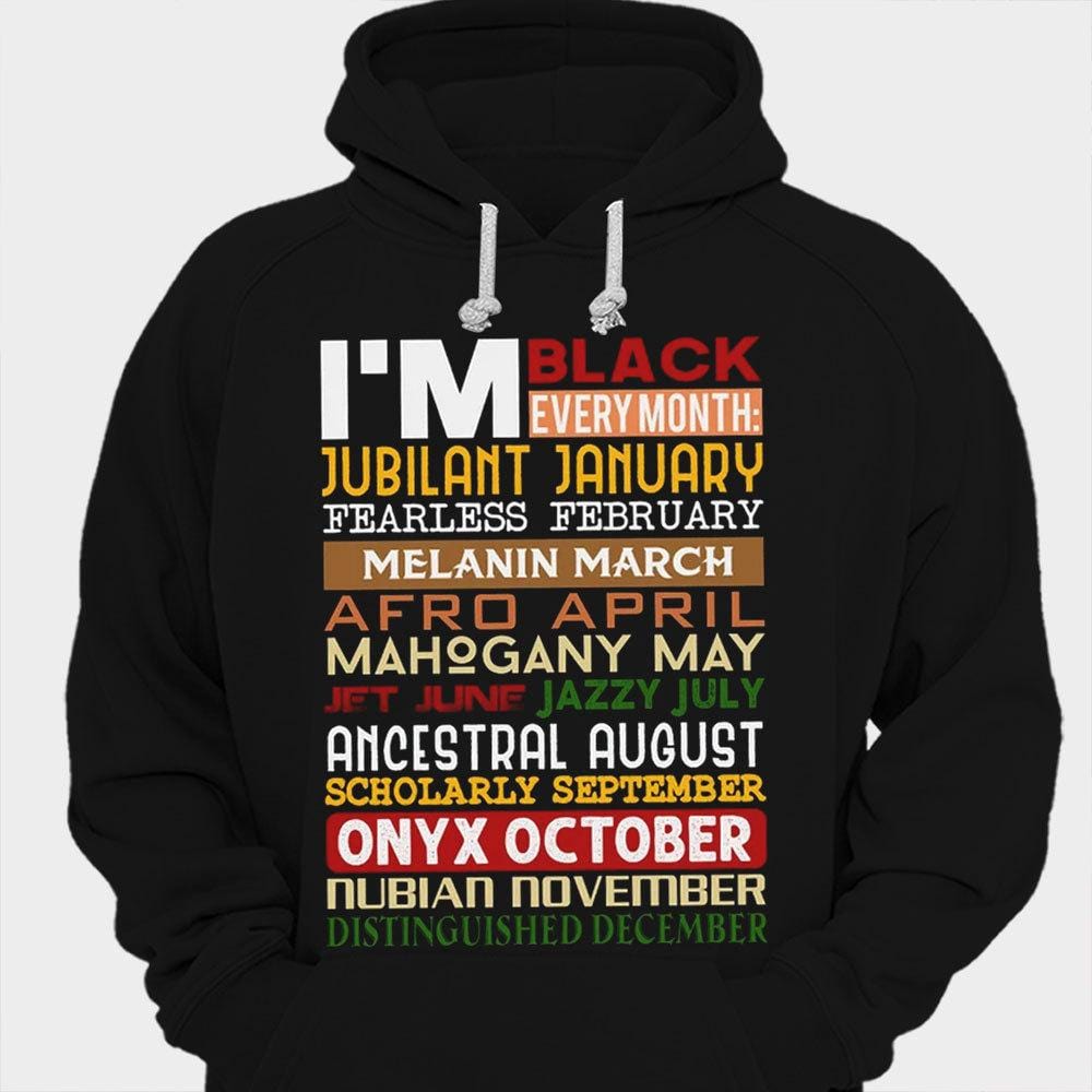 Soy negro todos los meses Camisetas afroamericanas