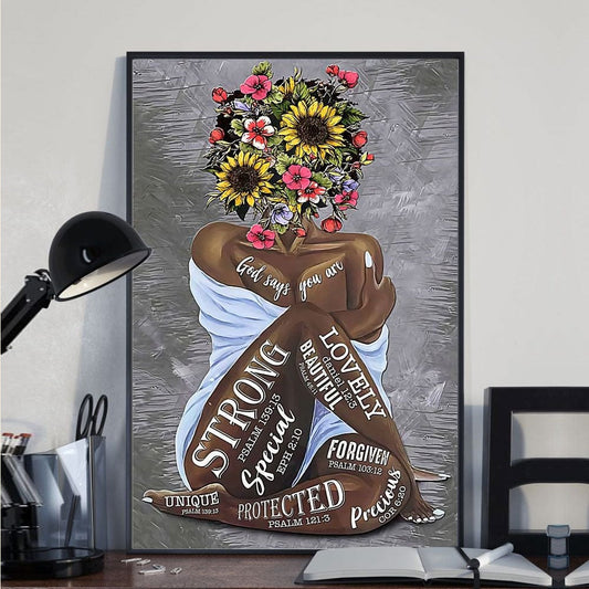 Póster, lienzo: Dios dice que eres afroamericano