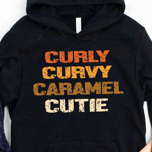 African American Shirts, Curly Curvy Caramel Cutie Black People Pride Culture