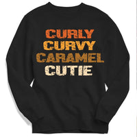 African American Shirts, Curly Curvy Caramel Cutie Black People Pride Culture