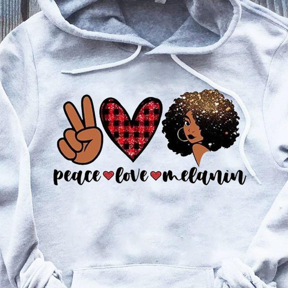 Camiseta afroamericana, paz, amor, melanina, mujeres negras, orgullo, cultura