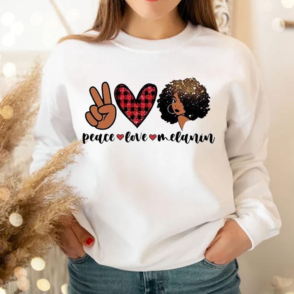 Camiseta afroamericana, paz, amor, melanina, mujeres negras, orgullo, cultura