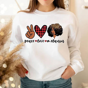 African American Shirt, Peace Love Melanin Black Women Pride Culture