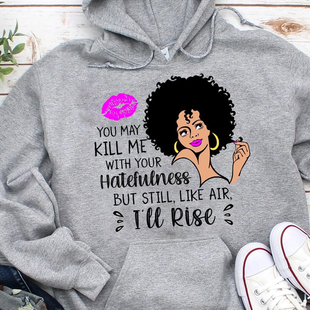 Camisetas afroamericanas, I'll Rise Afro Black Woman Power Pride