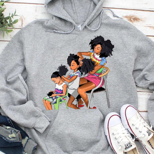 Sudadera con capucha y camiseta afroamericanas con la divertida reunión familiar Power Pride Culture