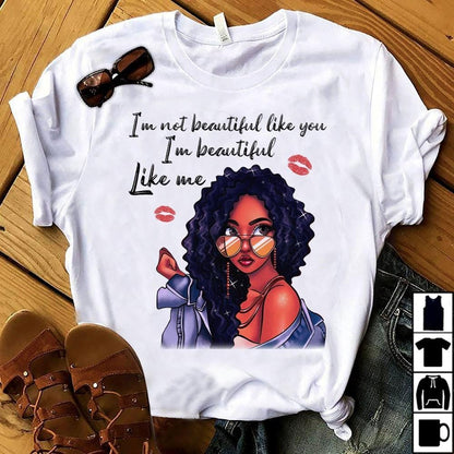 Camiseta afroamericana, soy hermosa como yo, orgullo de las mujeres negras, cultura