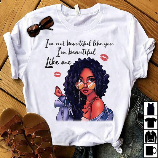 Camiseta afroamericana, soy hermosa como yo, orgullo de las mujeres negras, cultura