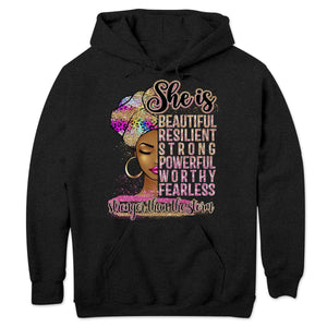 African American Shirts, She Is Beautiful Resilient Strong, Afro Black Woman