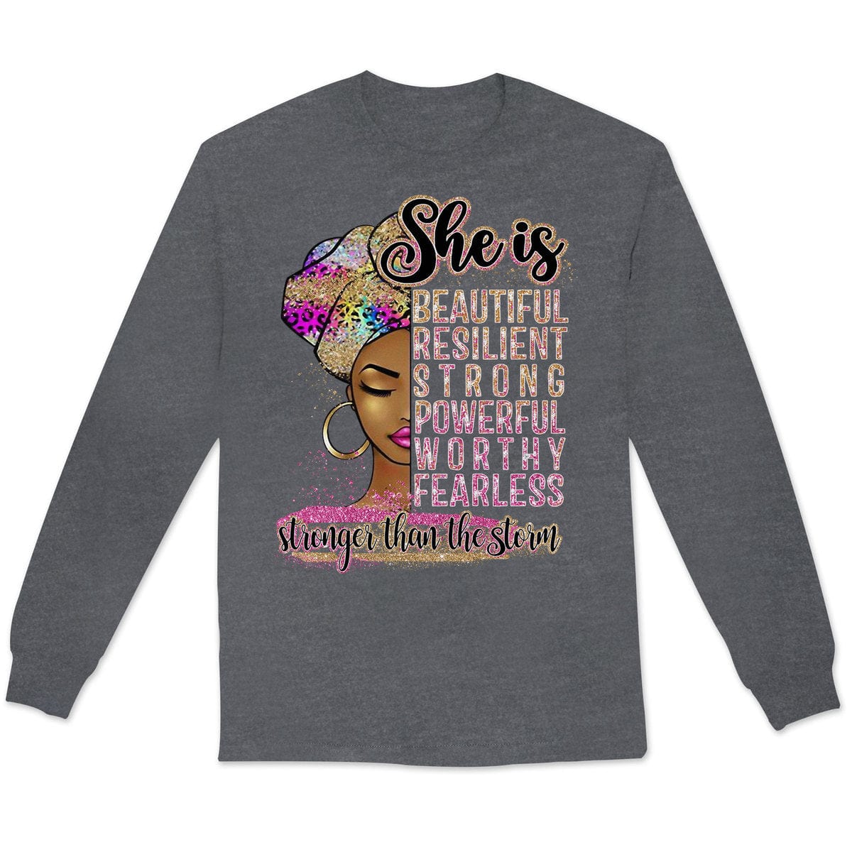 Camisetas afroamericanas, ella es hermosa, resistente y fuerte, mujer afro negra