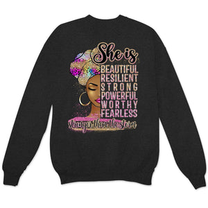 African American Shirts, She Is Beautiful Resilient Strong, Afro Black Woman