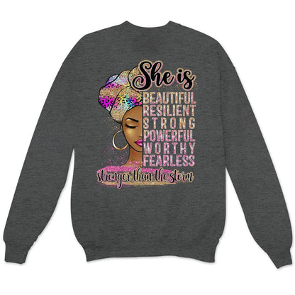 Camisetas afroamericanas, ella es hermosa, resistente y fuerte, mujer afro negra