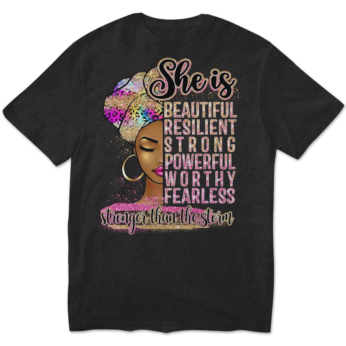 Camisetas afroamericanas, ella es hermosa, resistente y fuerte, mujer afro negra