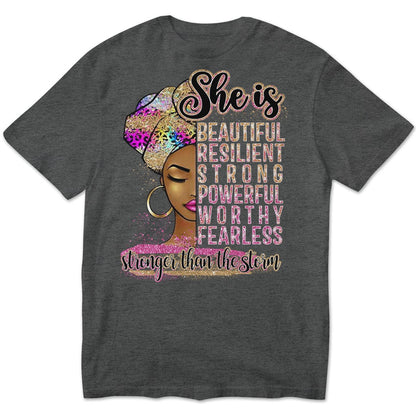 Camisetas afroamericanas, ella es hermosa, resistente y fuerte, mujer afro negra