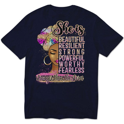 Camisetas afroamericanas, ella es hermosa, resistente y fuerte, mujer afro negra