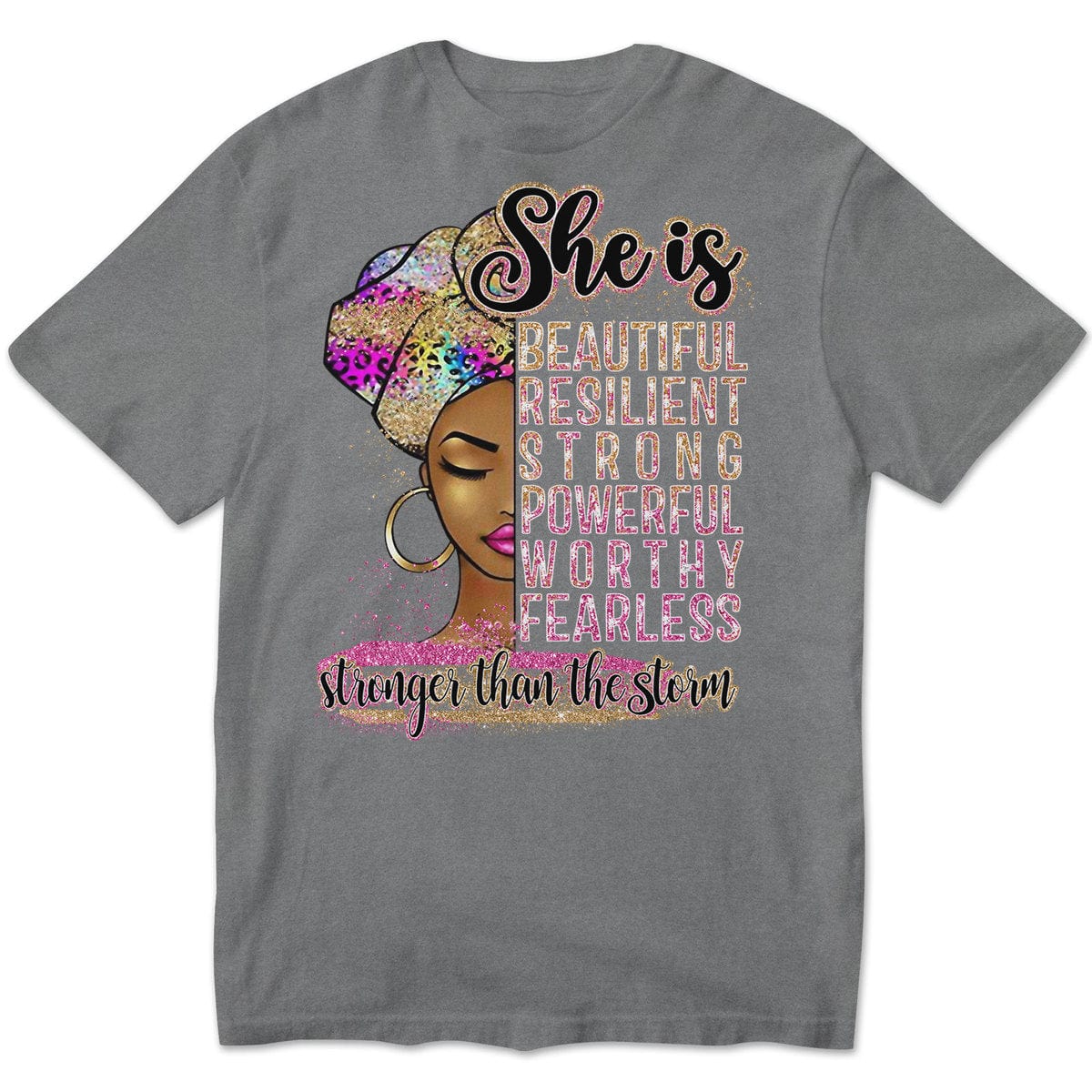 Camisetas afroamericanas, ella es hermosa, resistente y fuerte, mujer afro negra