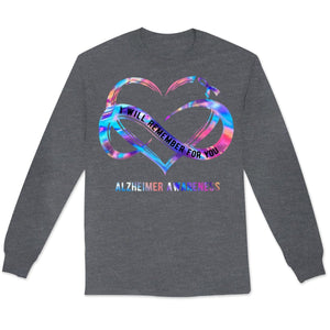 Te recordaré con corazón infinito, sudadera con capucha y camisetas para concienciar sobre el Alzheimer