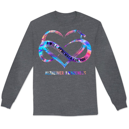 Lo recordaré por ti con corazón infinito, camiseta de concienciación sobre el Alzheimer