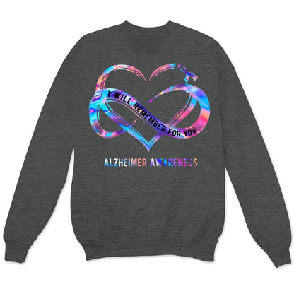 Lo recordaré por ti con corazón infinito, camiseta de concienciación sobre el Alzheimer